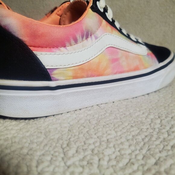 VANS Women's Ward Low Black/White/Multi (Salmon)Tie Dye Sneakers - Size .7.5 - Picture 8 of 9